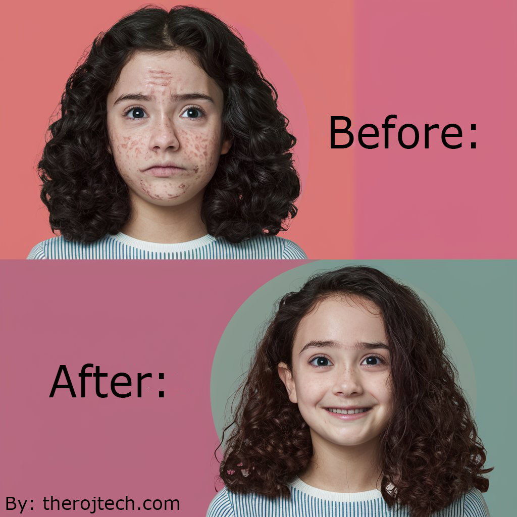 Face steam before after image